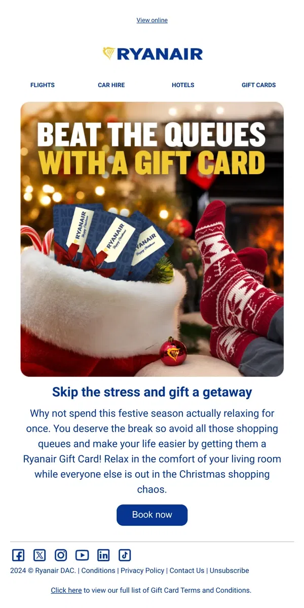 Email from Ryanair. Christmas is just around the corner!