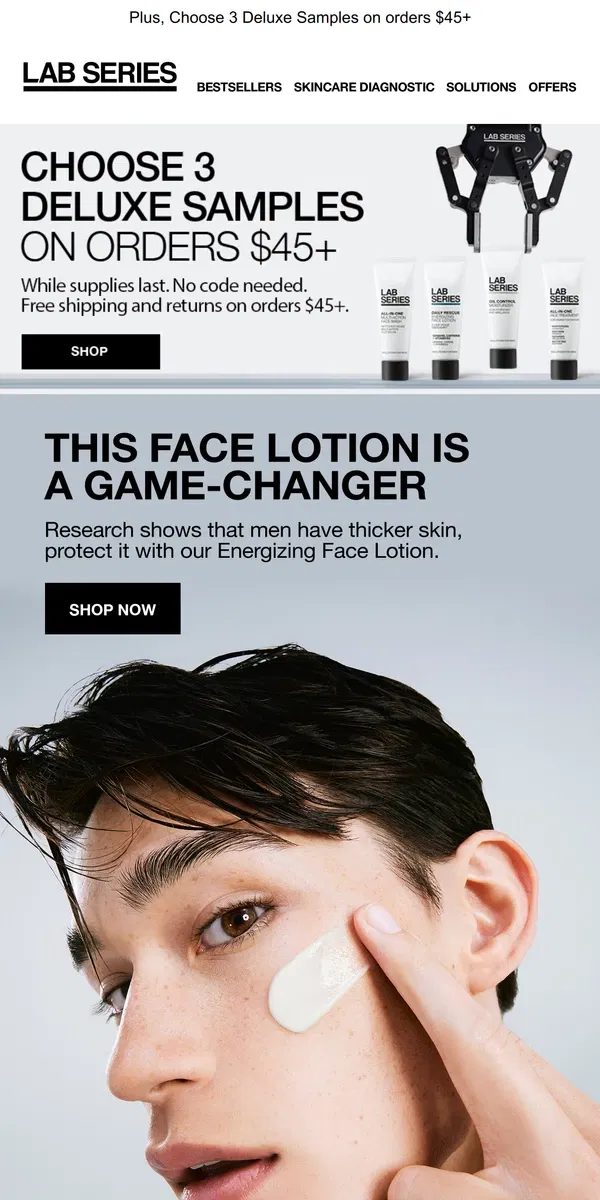 Email from Lab Series. This Face Lotion is a Game-Changer