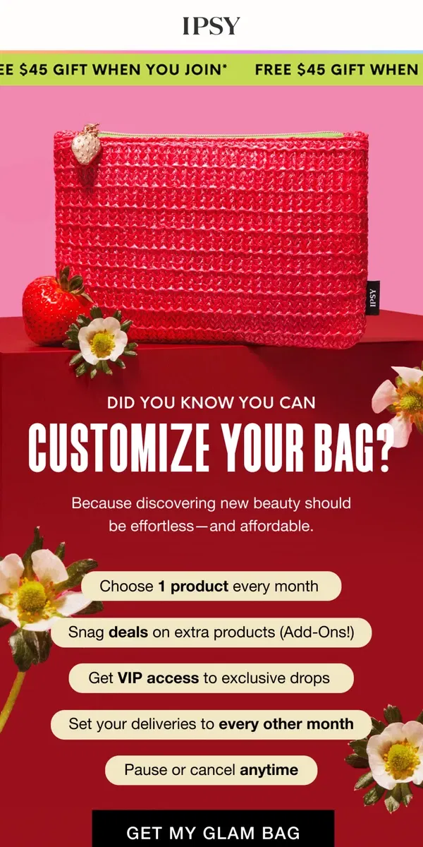 Email from BoxyCharm by IPSY. Want new beauty (and a free gift)?