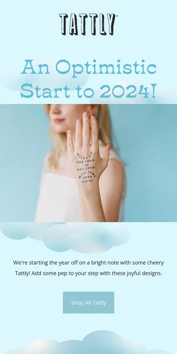 Email from Tattly. Optimism in the New Year