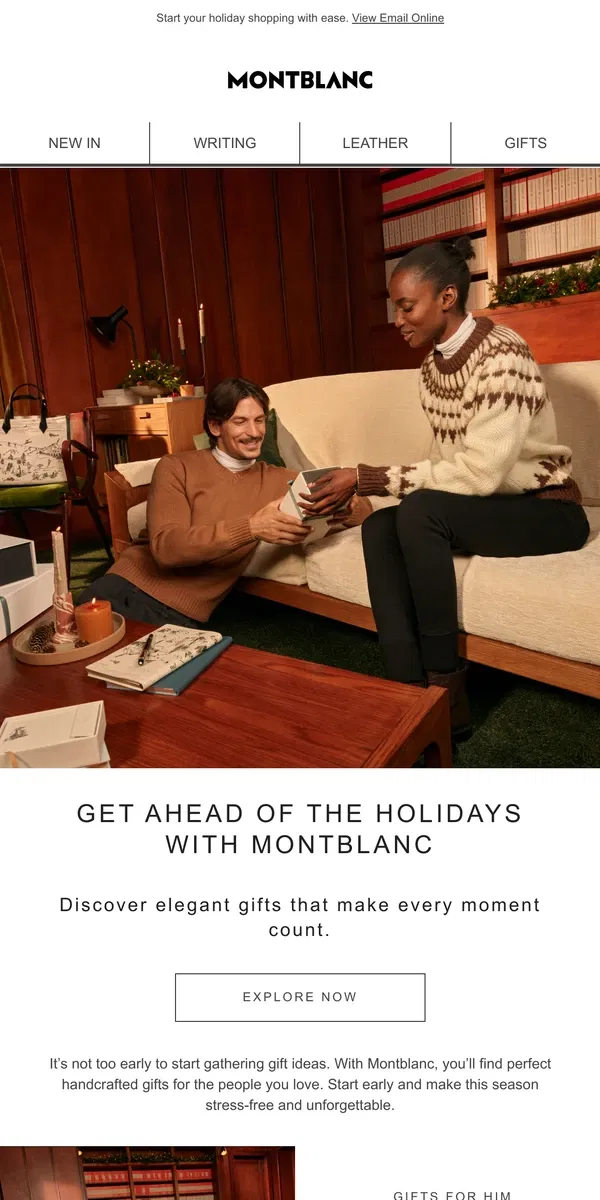 Email from Montblanc. The holiday season begins with Montblanc