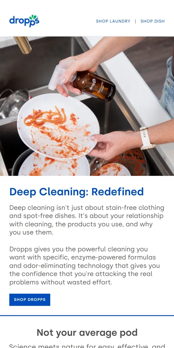 Email from Dropps. The meaning for the cleaning