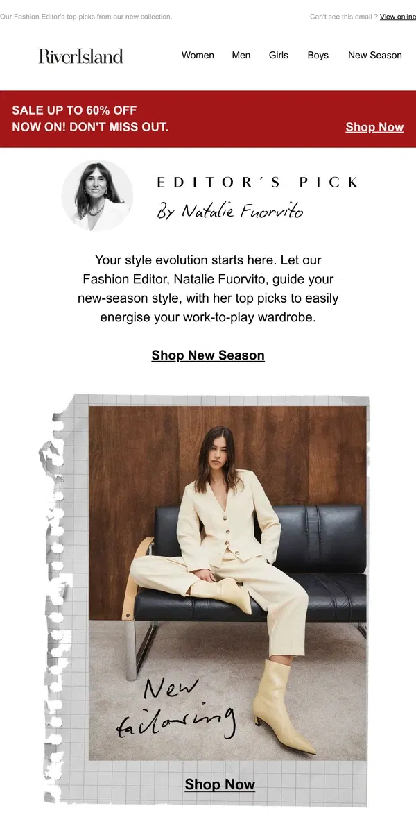 Email from River Island. New season stars 🌟