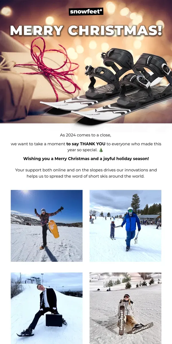 Email from Snowfeet. Thank You for an Incredible 2024!🎄