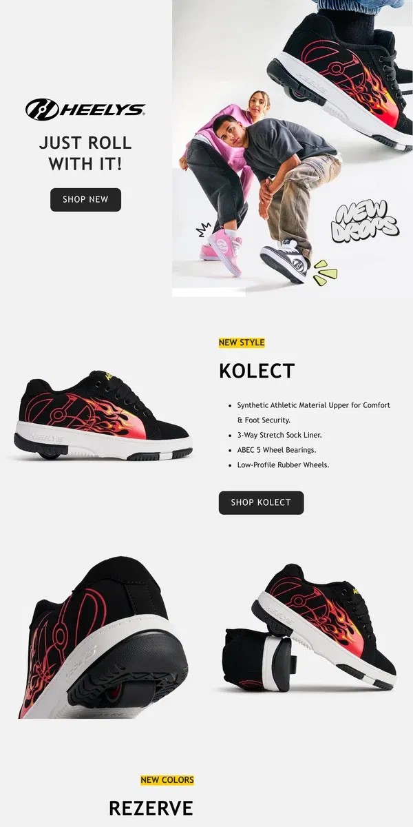 Email from Heelys. New Drops! 🔥