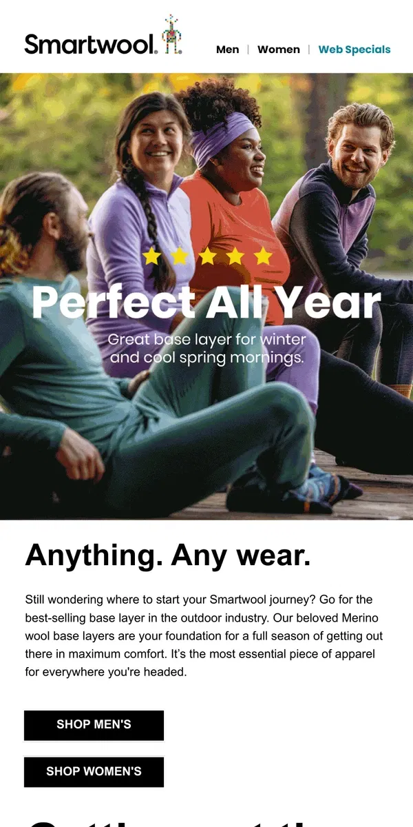 Email from Smartwool. The official gear of getting out there.