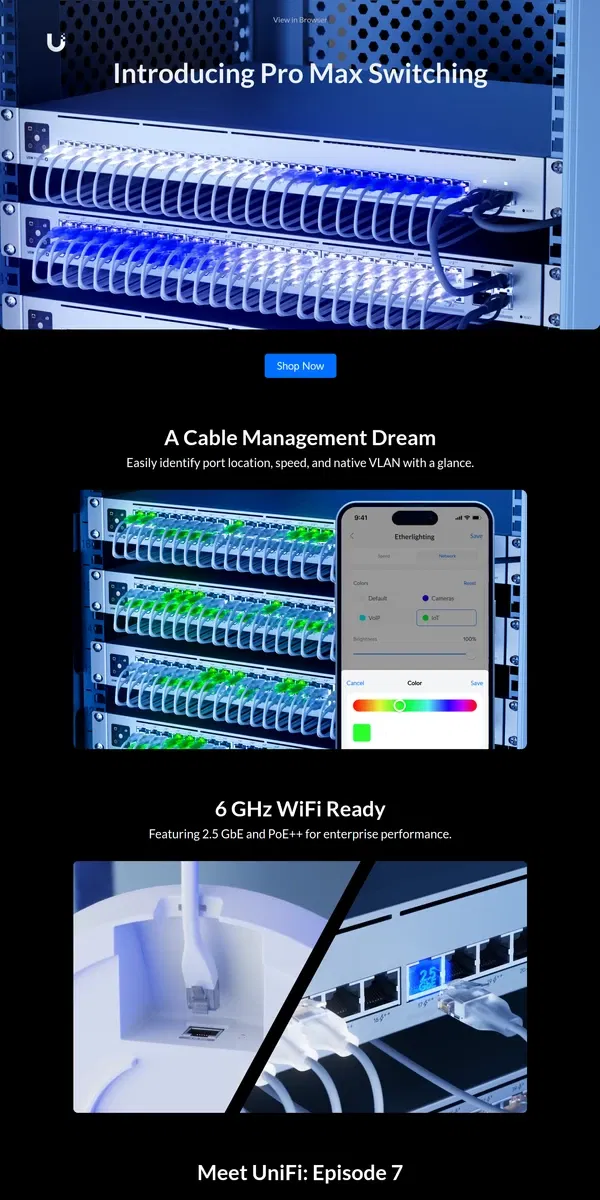 Email from Ubiquiti. Introducing Pro Max Switching