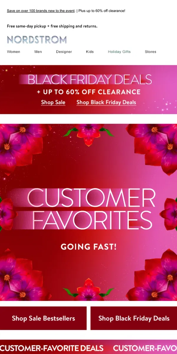 Email from Nordstrom. Customers love these Black Friday Deals