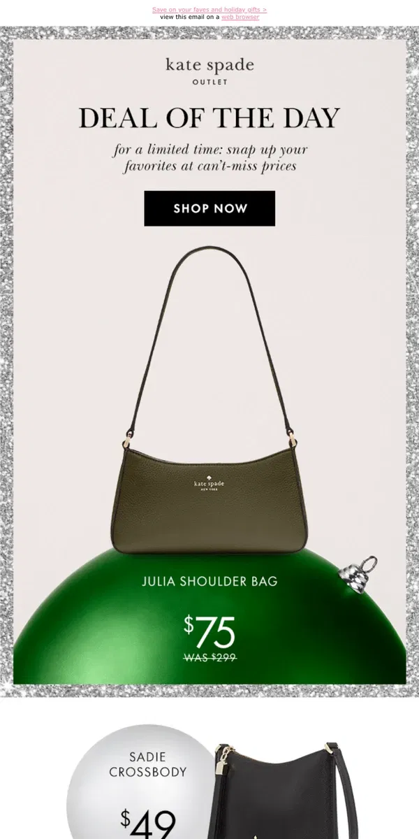 Email from Kate Spade. These deals disappear tonight!