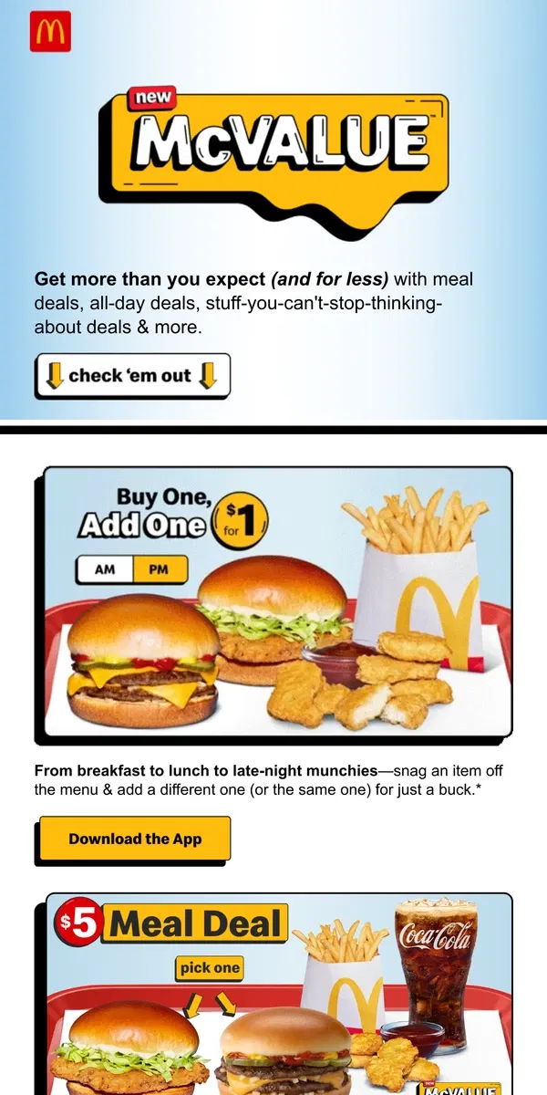 Email from McDonald's. new McValue™ is here! 🤑