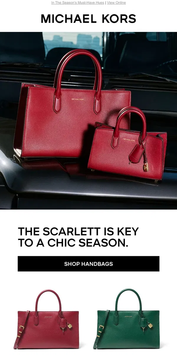 Email from Michael Kors. Spotlight On: The Scarlett Satchel