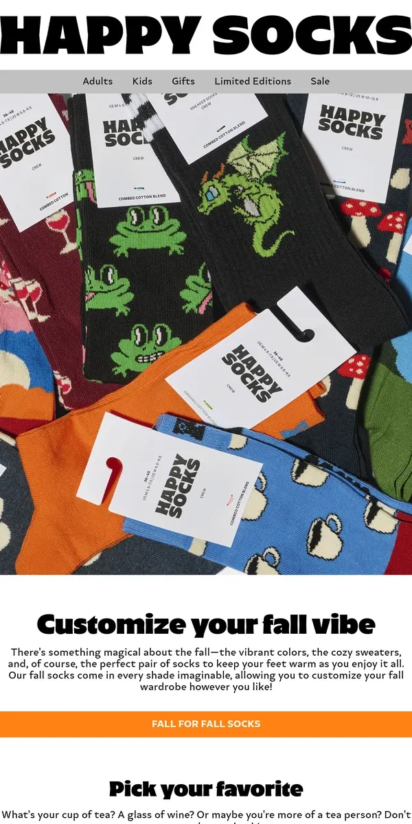 Email from Happy Socks. Our Best Socks for the Season!