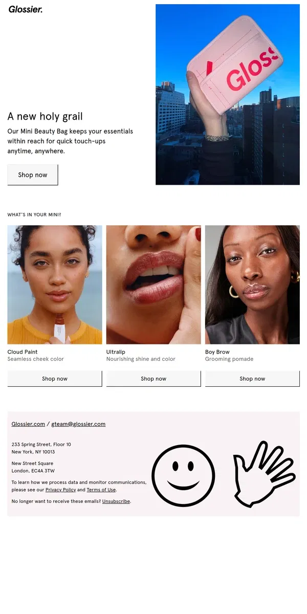 Email from Glossier. A tiny treasure awaits