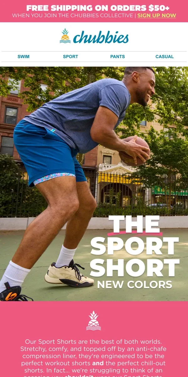 Email from Chubbies Shorts. BRAND. NEW. SPORT. SHORTS.