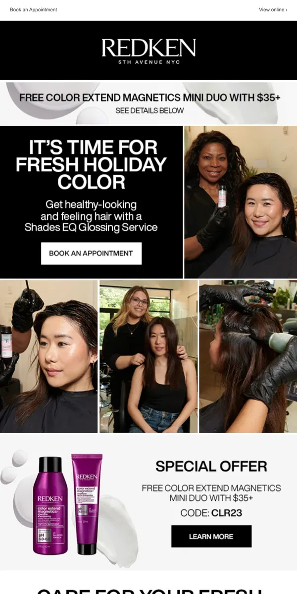 Email from Redken. Color Care: Protect Your Salon Fresh Color!