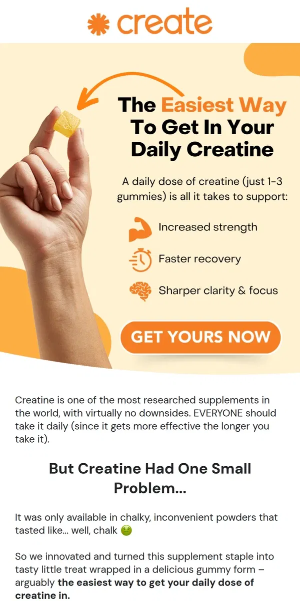 Email from Create Wellness. The EASIEST way...