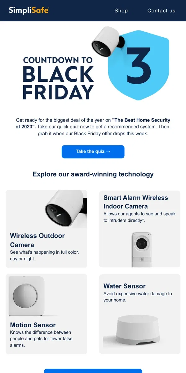 Email from SimpliSafe. Black Friday is on the way