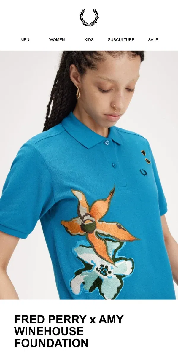 Email from Fred Perry. Fred Perry x Amy Winehouse Foundation