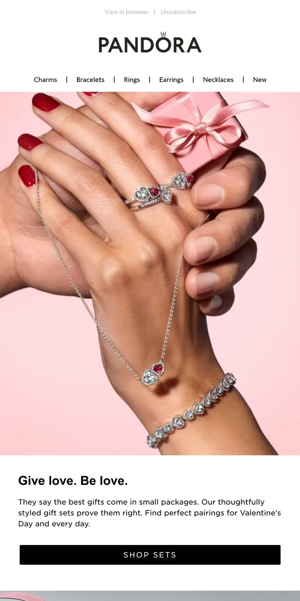 Email from Pandora Jewelry. Find gift sets to fall for