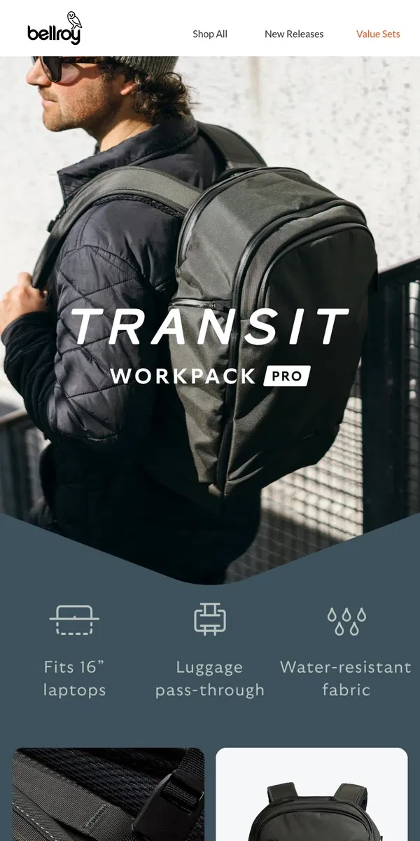 Email from Bellroy. New frontiers in Transit