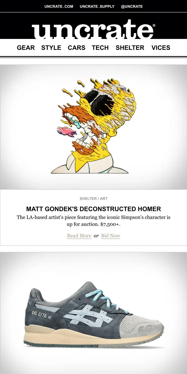 Email from Uncrate. Matt Gondek's Deconstructed Homer & more