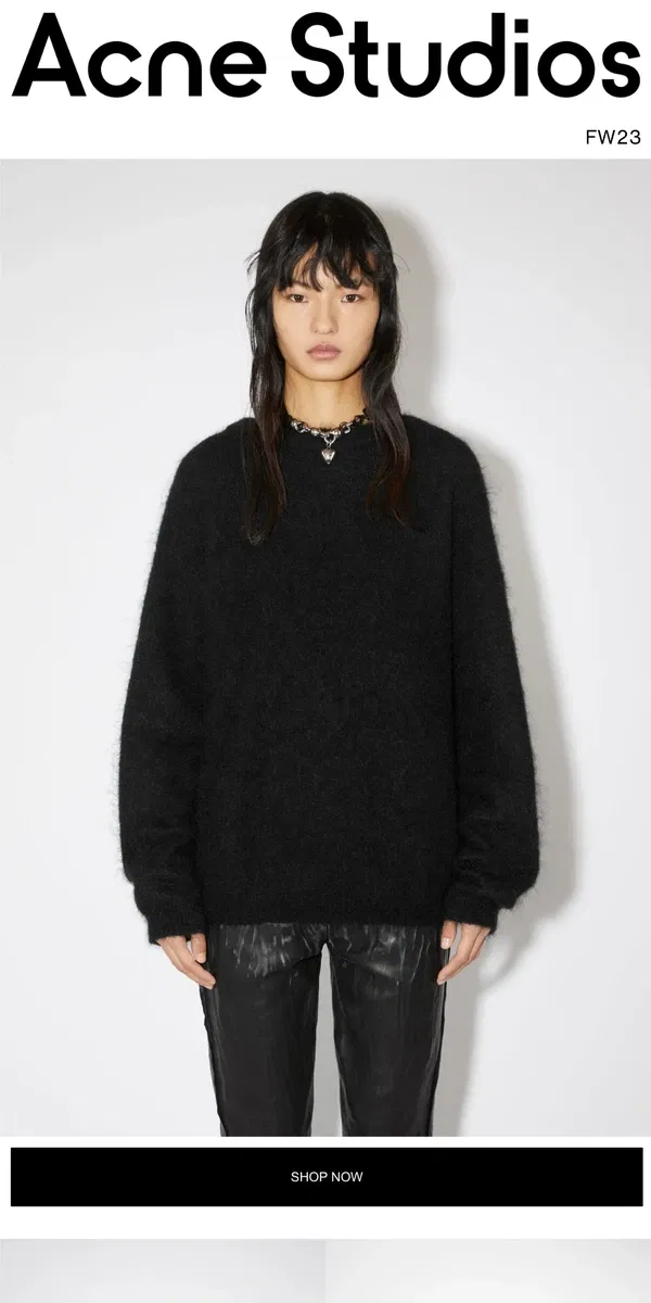 Email from Acne Studios. FW23 Knitwear