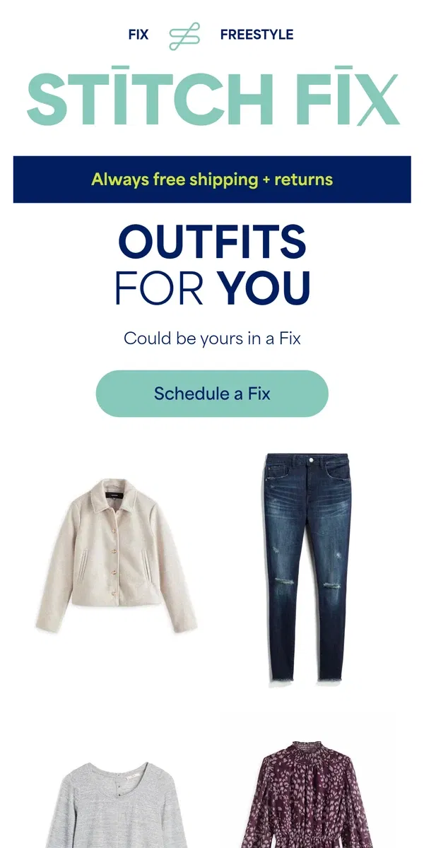 Email from Stitch Fix. Effortless style starts here