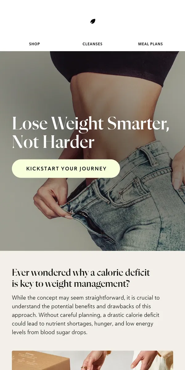 Email from PRESS Healthfoods. Does a Calorie Deficit Really Work?