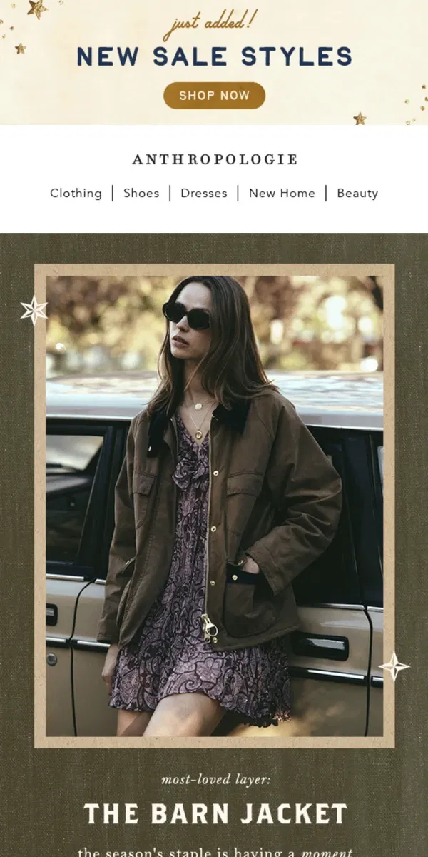 Email from Anthropologie. hold your horses, this barn jacket is 🔥