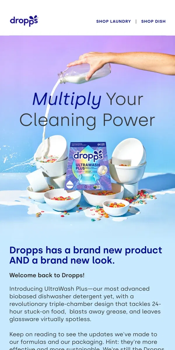 Email from Dropps. NEW ✨ UltraWash PLUS