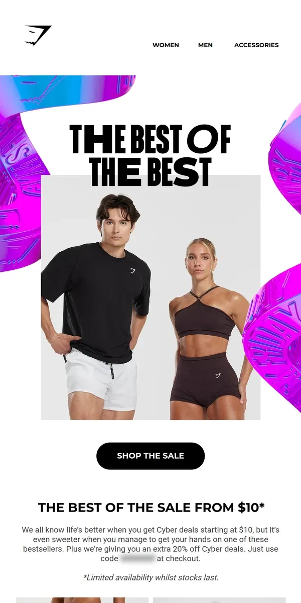 Email from Gymshark. 🏆 Bestsellers: Cyber edition 🏆