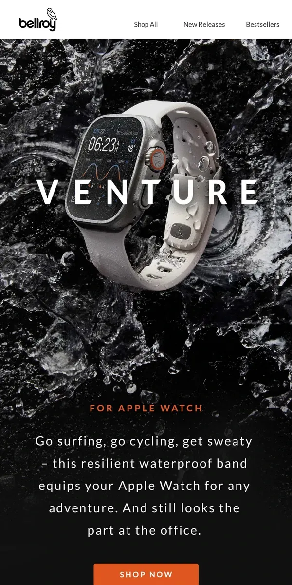 Email from Bellroy. Introducing the Venture Watch Strap.