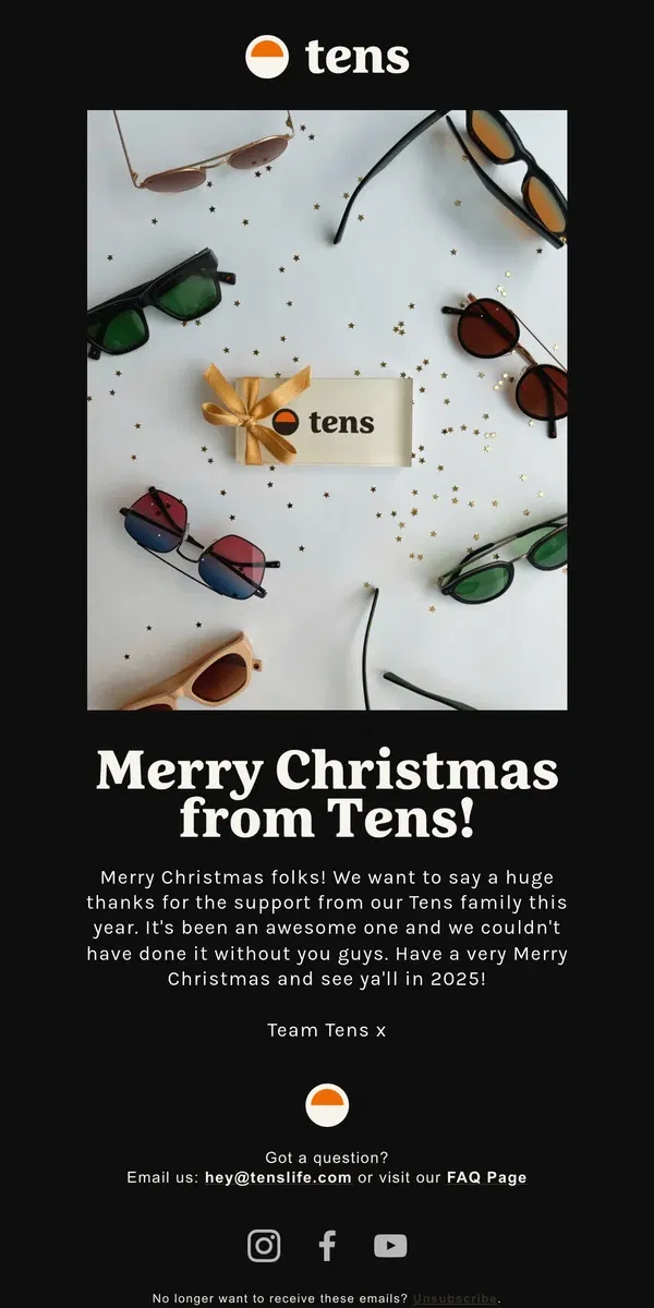 Email from Tens. Merry Christmas from Tens!