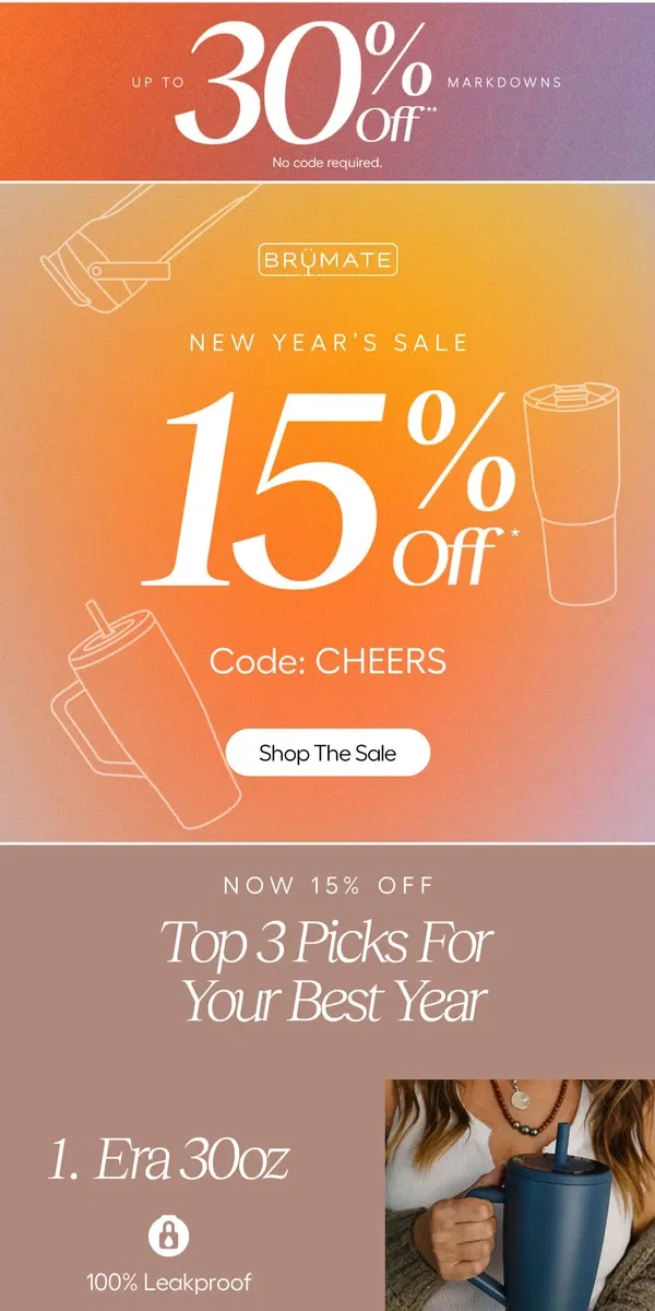 Email from BruMate. 🍾 💥   Up to 30% off Inside