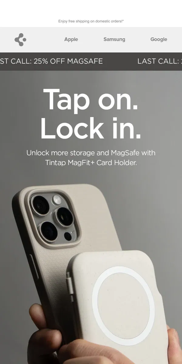 Email from Spigen. Tap into the new MagSafe.