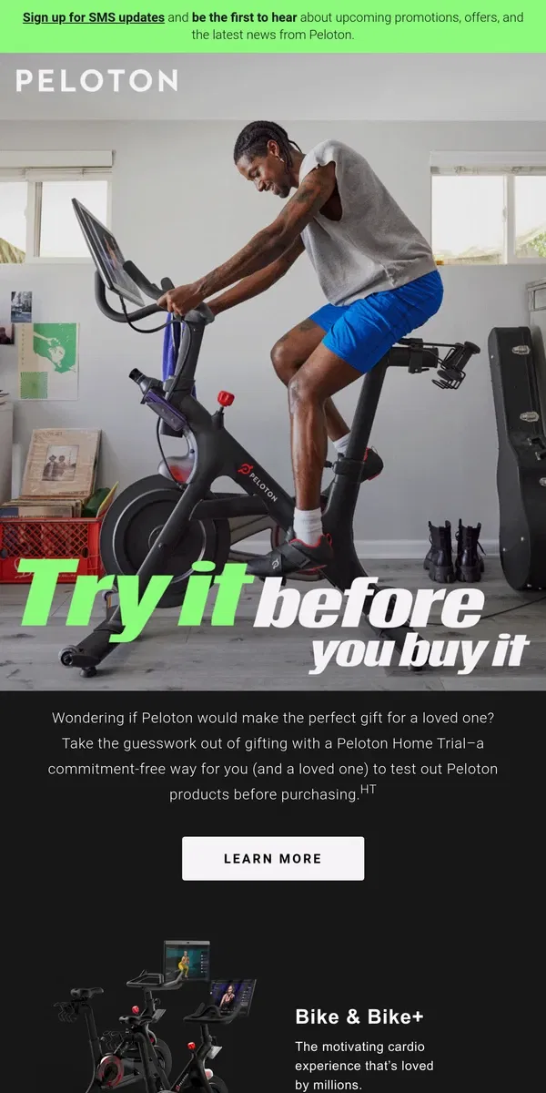 Email from Peloton. Find the gift that’s right for them