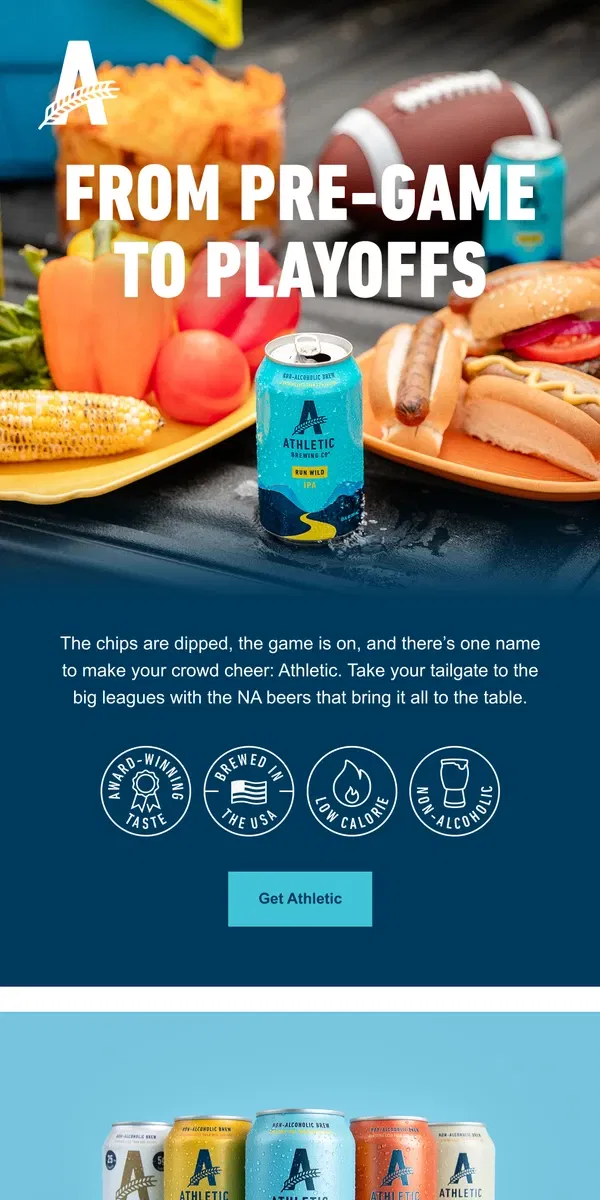 Email from Athletic Brewing Co. let the tailgates BEGIN 🏈🍺