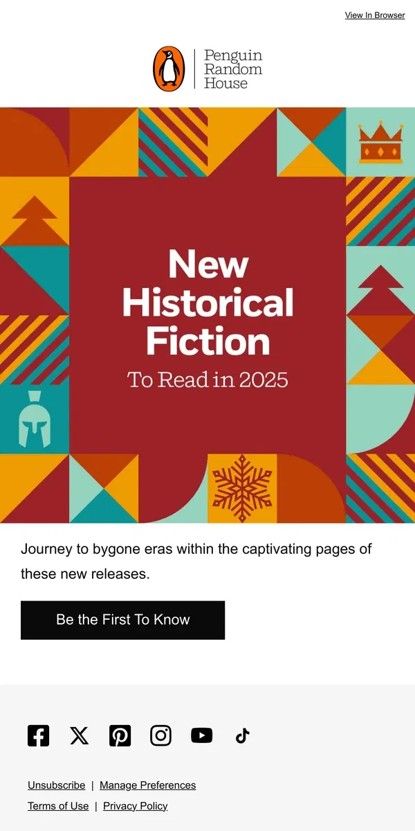 Email from Penguin Random House. Must-Read Historical Fiction That Will Take You Back in Time