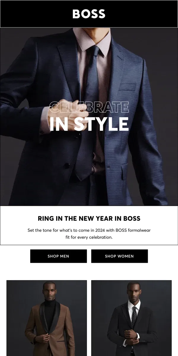 Email from HUGO BOSS. New Year's Eve In BOSS