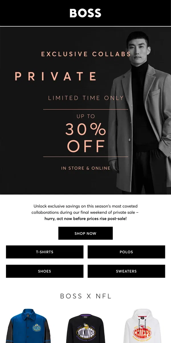 Email from HUGO BOSS. Final Days to Save on Exclusive Collabs