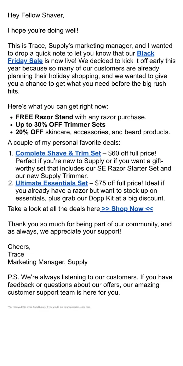 Email from Supply. Did you catch our big sale?