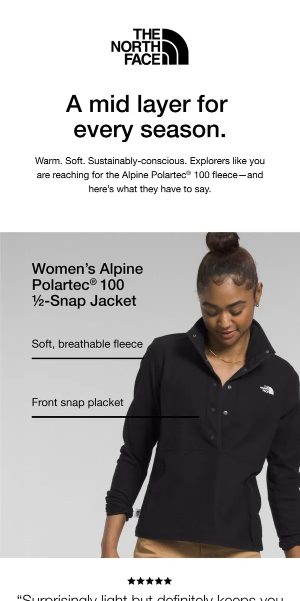 Email from The North Face. Get to know our latest fleece family