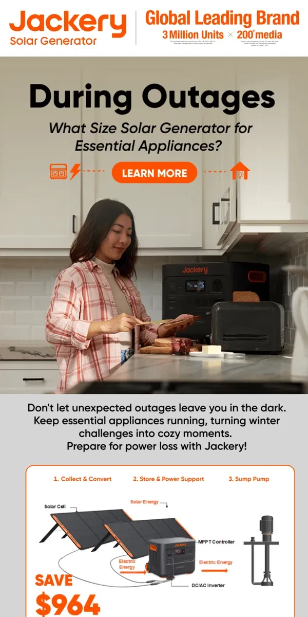 Email from Jackery. 🏠☀️Save Up to 25% on Solar Generators and Get Backup Power in Place.