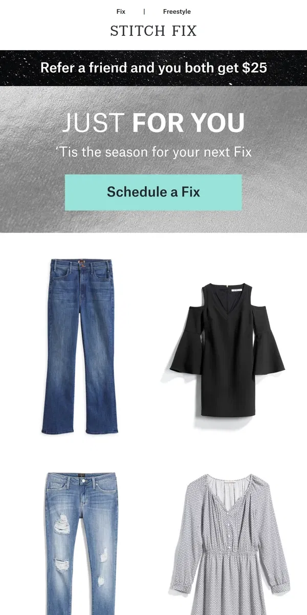 Email from Stitch Fix. New-for-you looks