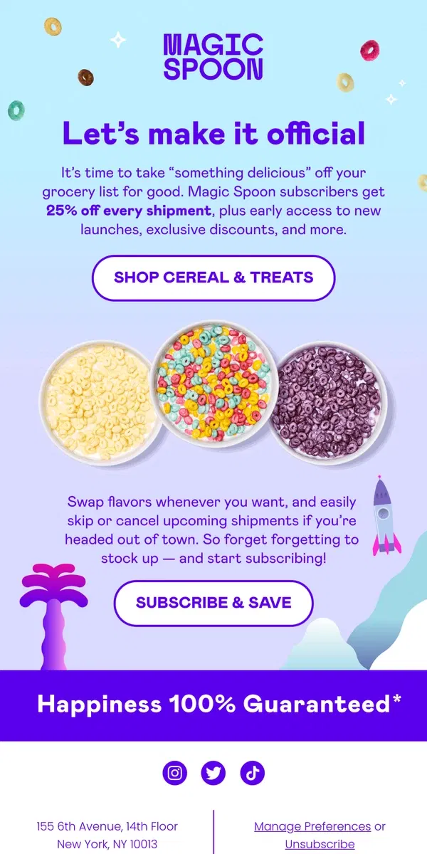 Email from Magic Spoon Cereal. Want to *officially* get our best deal?