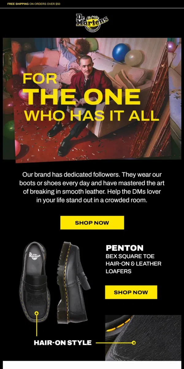 Email from Dr. Martens. Styles for the Dr. Martens collector