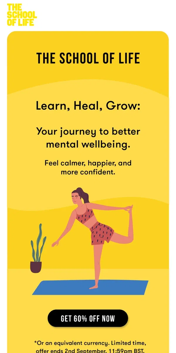 Email from The School of Life. The therapist in your pocket, for a fraction of the price.