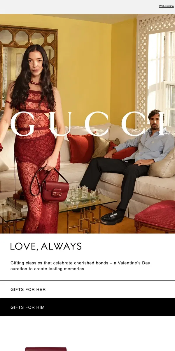 Email from GUCCI. Expressions of the Heart