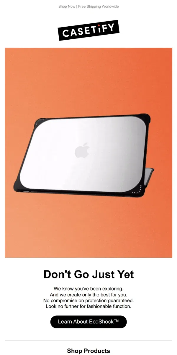 Email from Casetify. Functional Fashion Perfected