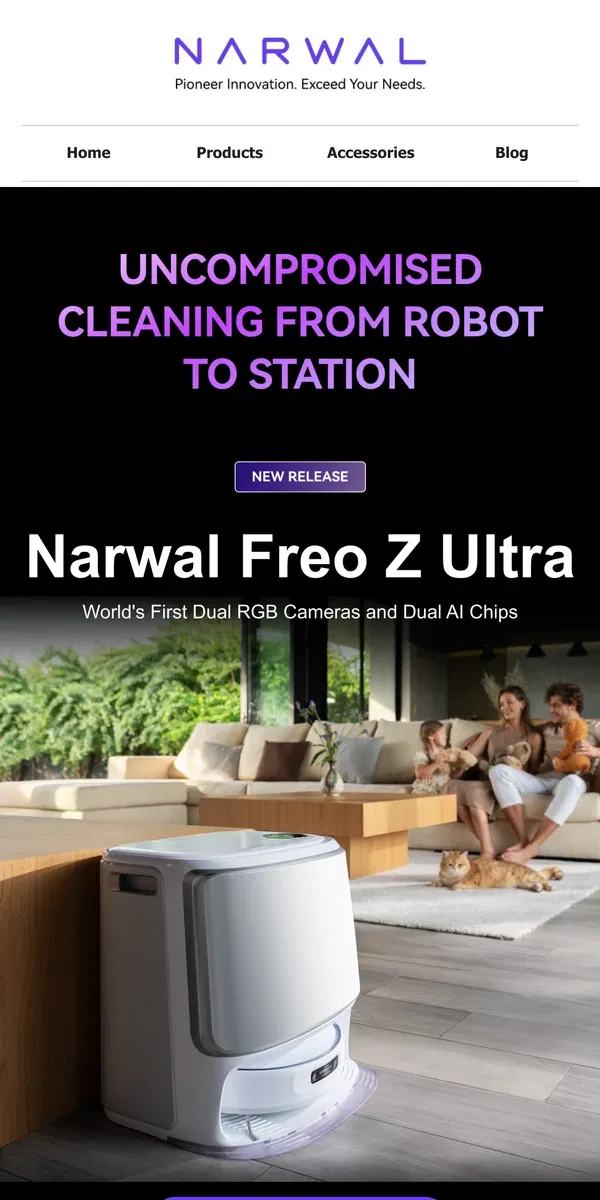 Email from Narwal. Narwal Freo Z Ultra: Discover Uncompromised Cleaning from Robot to Station